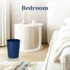 UUJOLY Bathroom Small Trash Can with Trash Bag Plastic Garbage Can Round Waste Basket for Bathrooms, Laundry Room, Kitchens, Offices, Kids Rooms, Dorms, 1.8 Gallons, 3 Pack (White)(Navy Blue+Green+Beige)