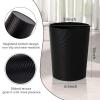 UUJOLY Bathroom Small Trash Can with Trash Bag Plastic Garbage Can Round Waste Basket for Bathrooms, Laundry Room, Kitchens, Offices, Kids Rooms, Dorms, 1.8 Gallons, 3 Pack (White)(Black)
