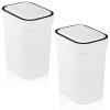 UUJOLY Small Bathroom Trash Can with Lid Slim Wastebasket Garbage Can Plastic Container Basket for Kitchen, Laundry Room, Office, Kids Room, Dorm, White, 2.6 Gallon, 2 Pack(White)