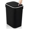 UUJOLY Small Bathroom Trash Can with Lid Slim Wastebasket Garbage Can Plastic Container Basket for Kitchen, Laundry Room, Office, Kids Room, Dorm, White, 2.6 Gallon, 2 Pack(Black)