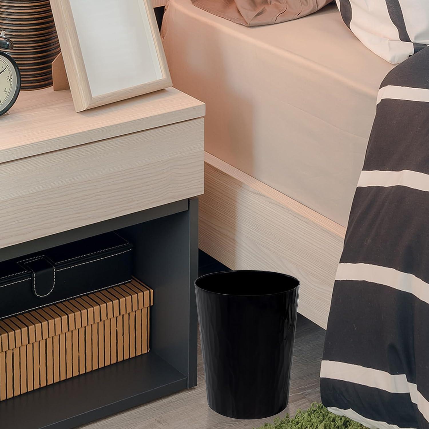 image:imageUUJOLY Small Trash Can Wastebasket Garbage Can Container Bins for BathroomsBedroom Room Kitchens Offices Kids Rooms Dorms 3 Pack WhiteBlack