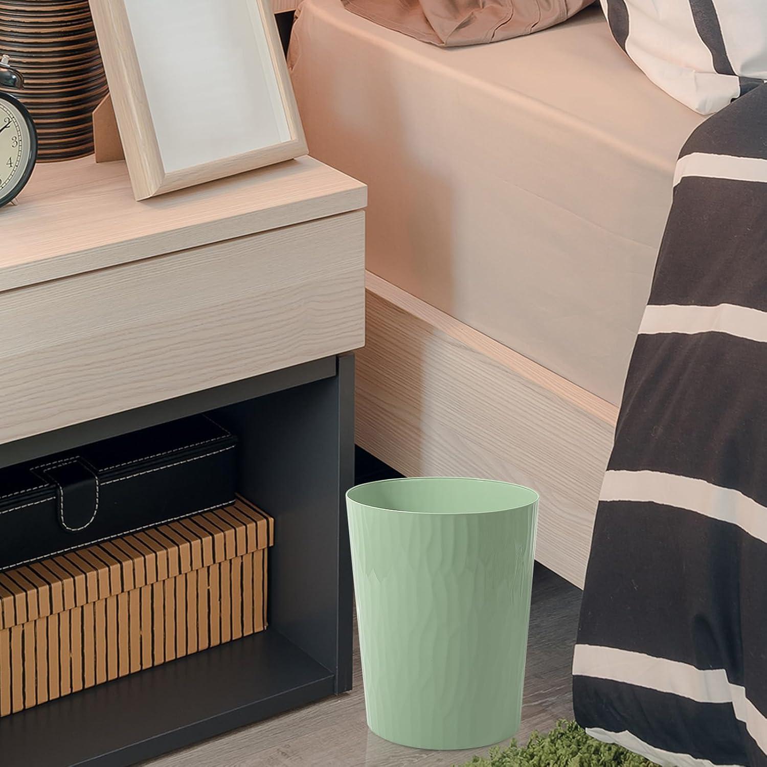 image:imageUUJOLY Small Trash Can Wastebasket Garbage Can Container Bins for BathroomsBedroom Room Kitchens Offices Kids Rooms Dorms 3 Pack WhiteGreen