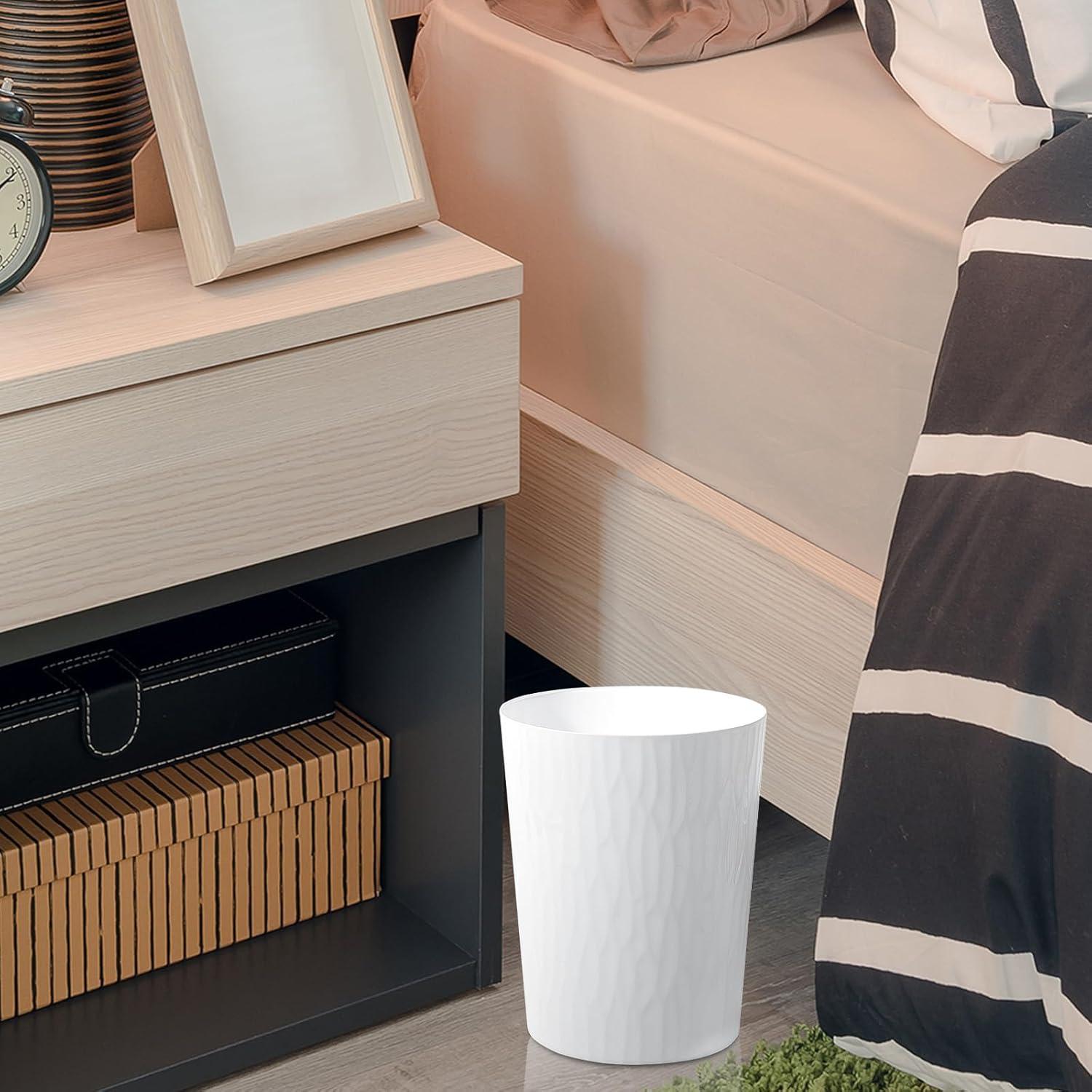 image:imageUUJOLY Small Trash Can Wastebasket Garbage Can Container Bins for BathroomsBedroom Room Kitchens Offices Kids Rooms Dorms 3 Pack WhiteWhite