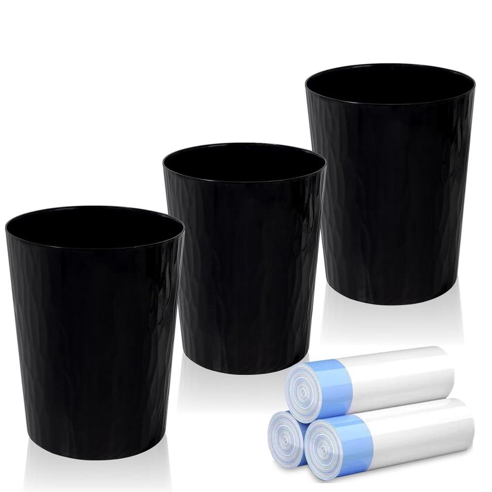 image:imageUUJOLY Small Trash Can Wastebasket Garbage Can Container Bins for BathroomsBedroom Room Kitchens Offices Kids Rooms Dorms 3 Pack WhiteBlack