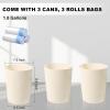 UUJOLY Small Trash Can Wastebasket Garbage Can Container Bins for Bathrooms,Bedroom Room, Kitchens, Offices, Kids Rooms, Dorms, 3 Pack, White(Beige)