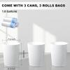 UUJOLY Small Trash Can Wastebasket Garbage Can Container Bins for Bathrooms,Bedroom Room, Kitchens, Offices, Kids Rooms, Dorms, 3 Pack, White(White)
