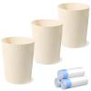 UUJOLY Small Trash Can Wastebasket Garbage Can Container Bins for Bathrooms,Bedroom Room, Kitchens, Offices, Kids Rooms, Dorms, 3 Pack, White(Beige)